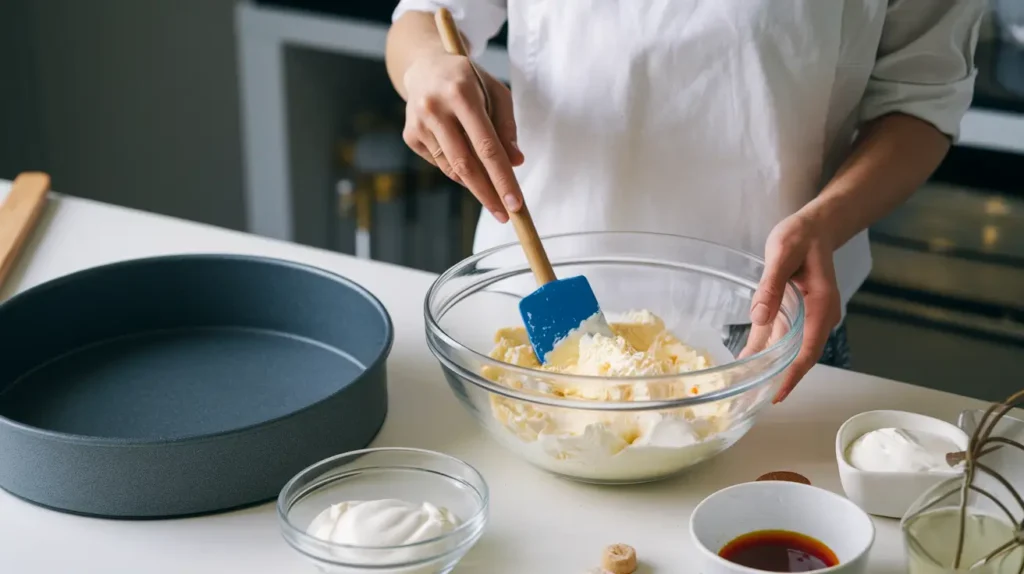 How do you thicken a no-bake cheesecake?